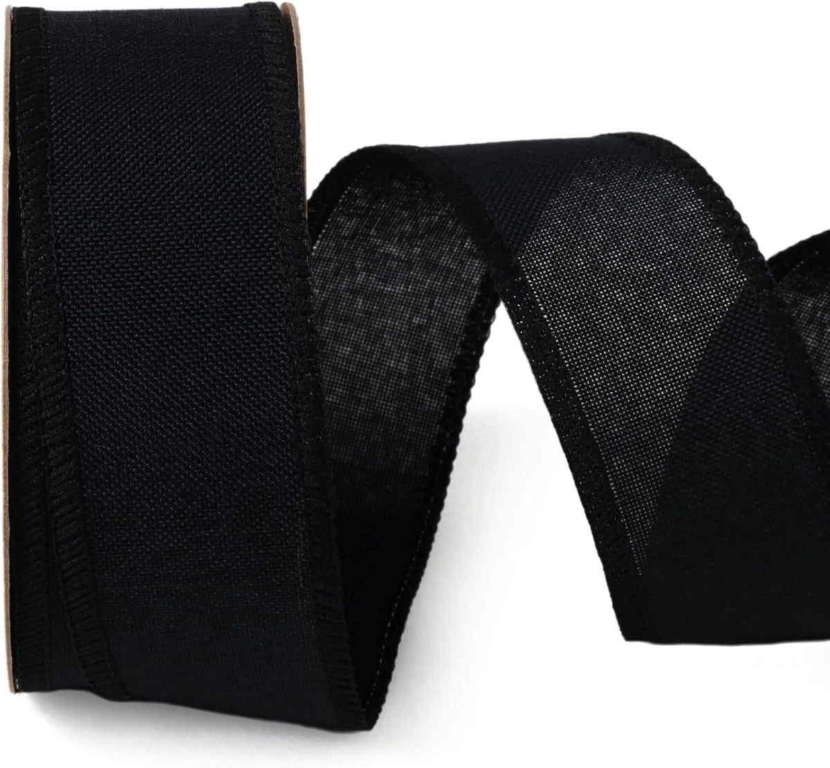 1.5 Inch Black Burlap Wired Ribbon, Halloween Crafts & Gift Wrapping