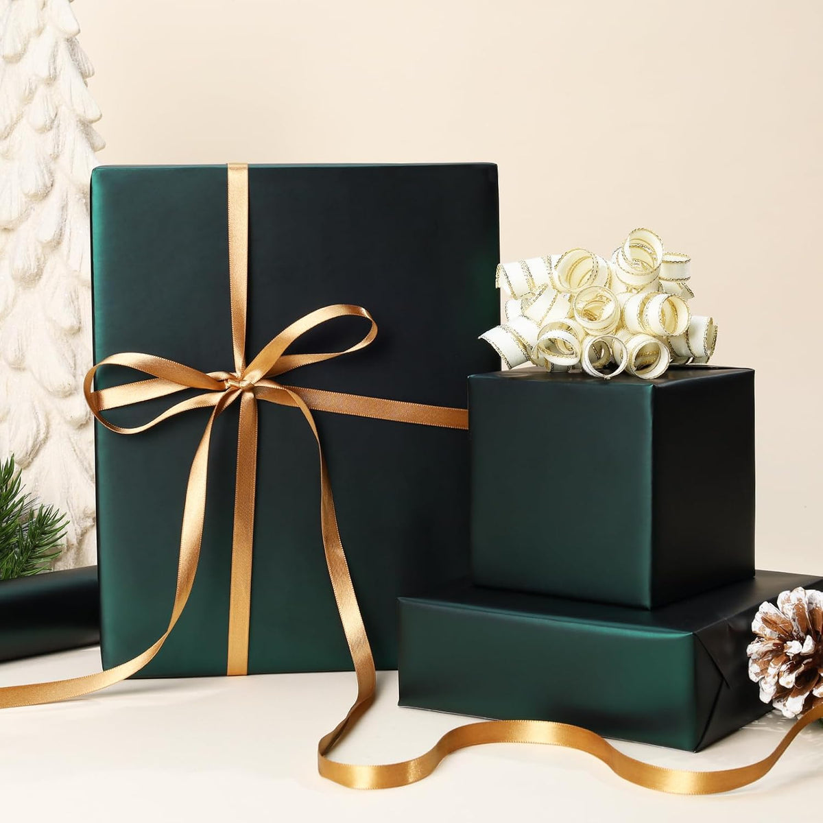WRAPLA Burgundy Matte Metallic Wrapping Paper, Solid Color Gift Wrap