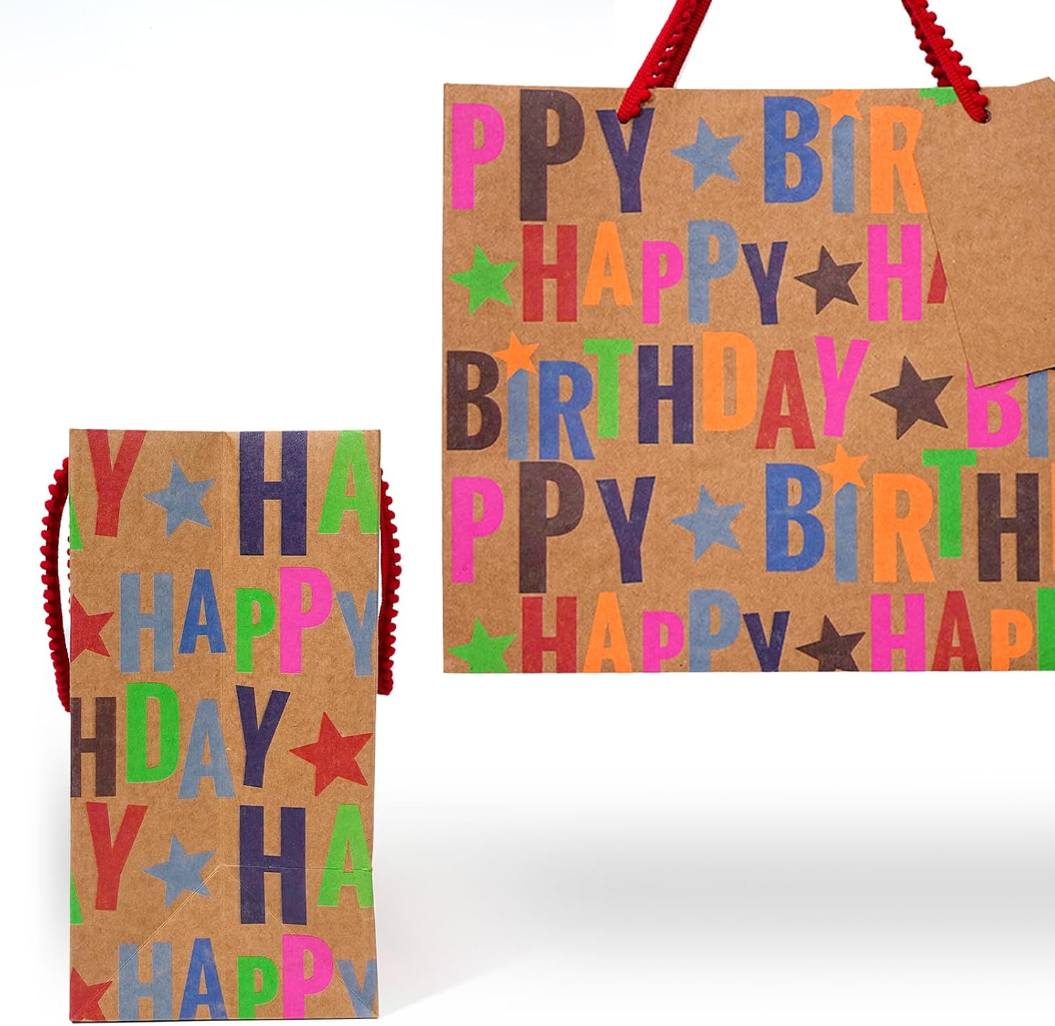 WRAPLA 13" Large Dinosaur Birthday Gift Bag, Blue Holographic Design