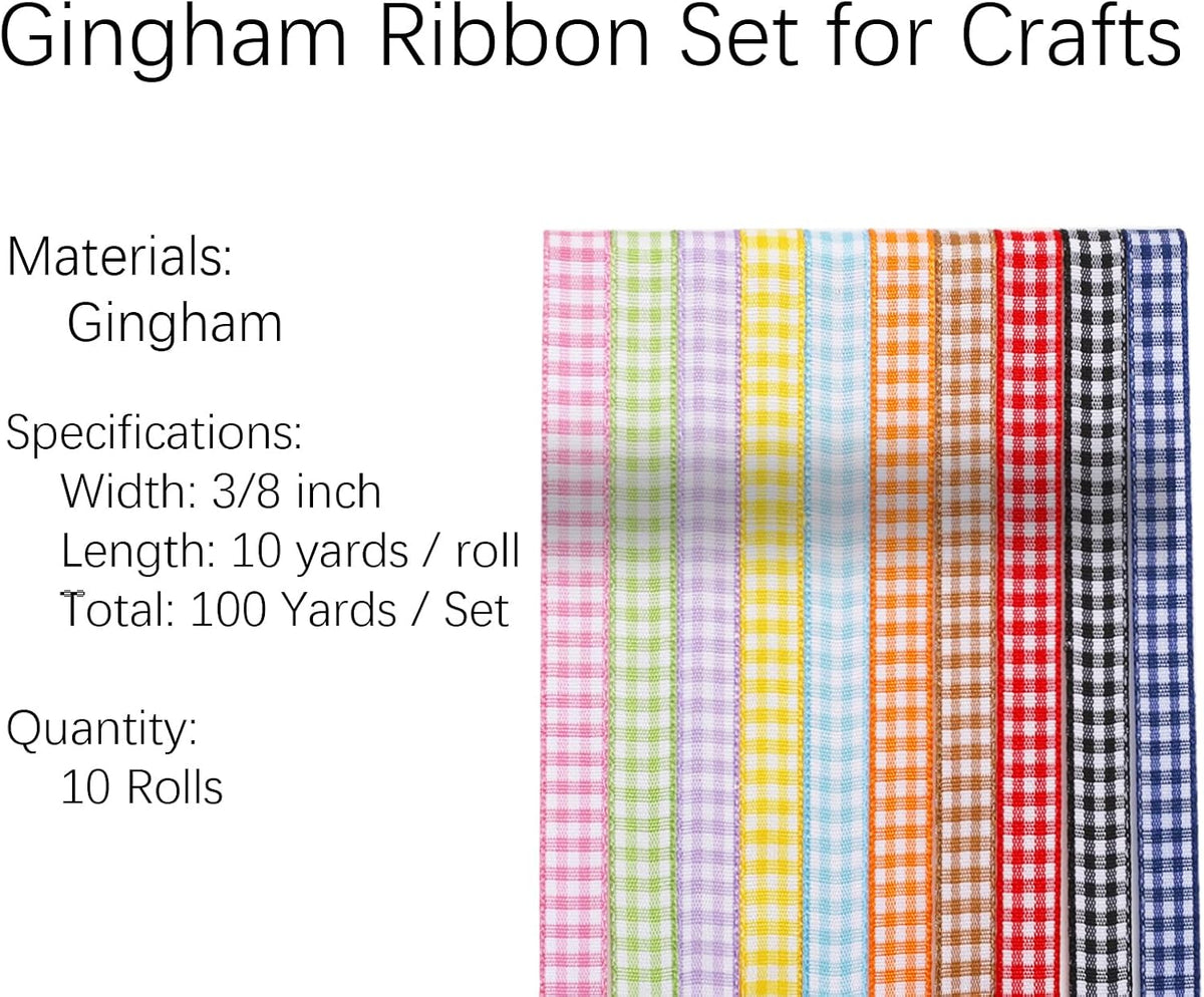 3/8" Polka Dot Grosgrain Ribbon Set 100 Yards for Wedding Gifts