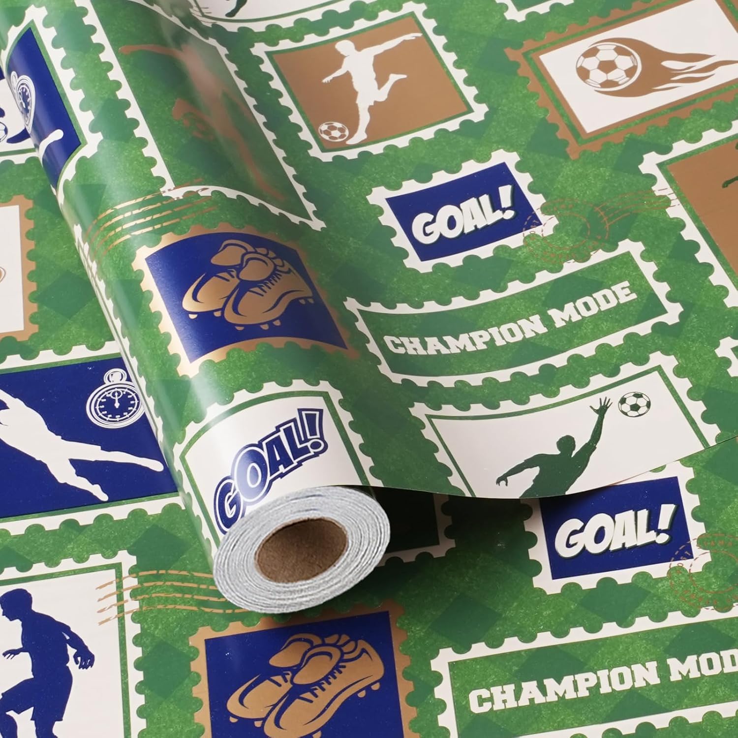 WRAPLA Baseball Kraft Wrapping Paper Baseball Glove and Ball Design