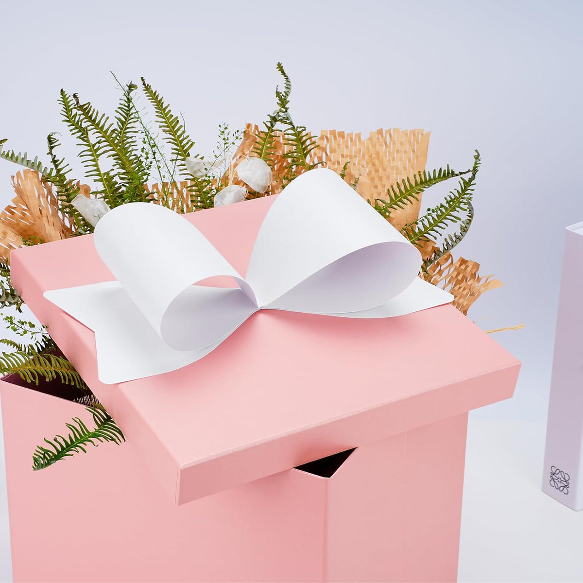 WRAPLA Large Black Gift Boxes with Lids, 10x10x10 Inch Foldable Design