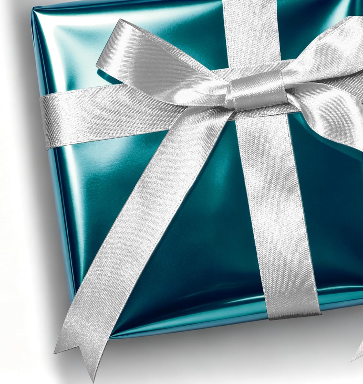 WRAPLA Green Metallic Christmas Wrapping Paper, Solid Color Roll