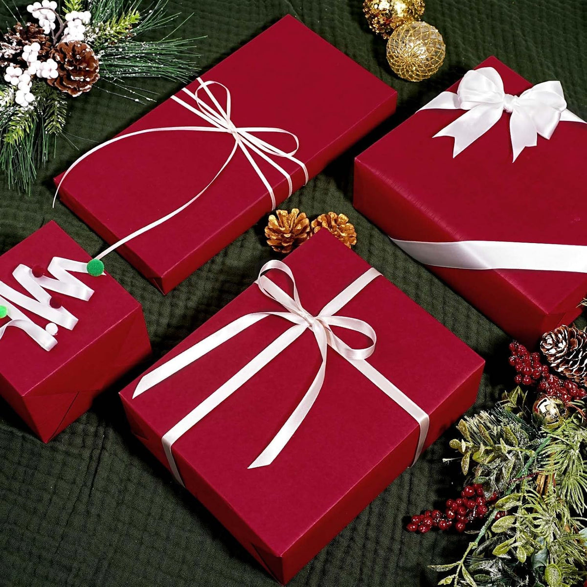 WRAPLA Black Kraft Wrapping Paper Solid Color Matte Textured Paper