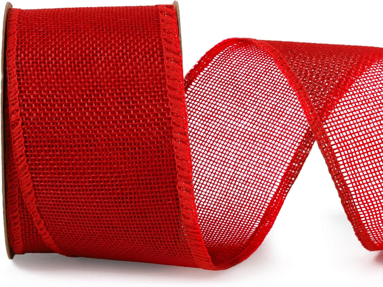 1.5 Inch Natural Burlap Wired Ribbon, Christmas & Gift Wrapping