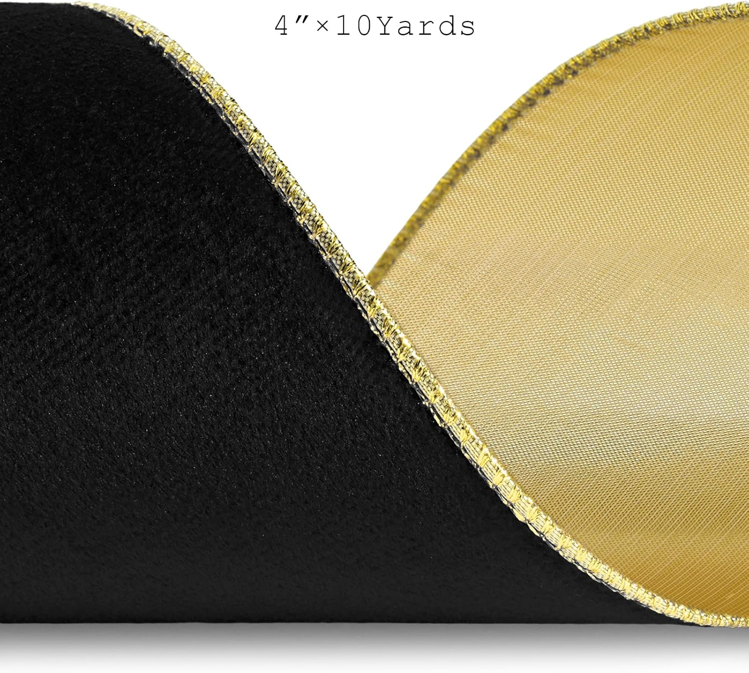 Black Velvet Wired Ribbon 1 Inch x 10 Yards