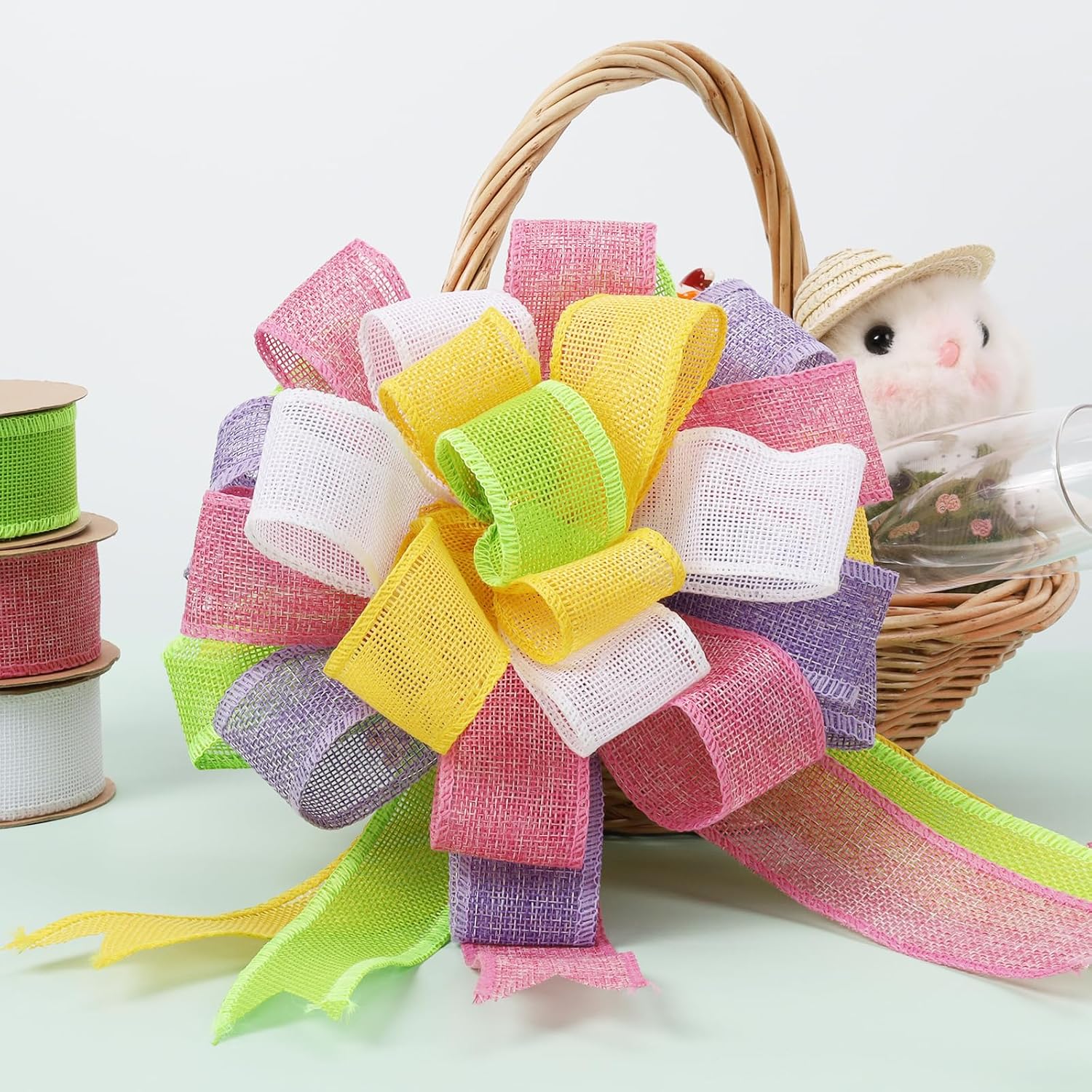 1.5 Inch Natural Burlap Wired Ribbon, Christmas & Gift Wrapping