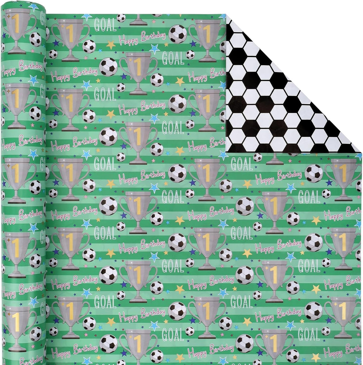 WRAPLA Baseball Kraft Wrapping Paper Baseball Glove and Ball Design