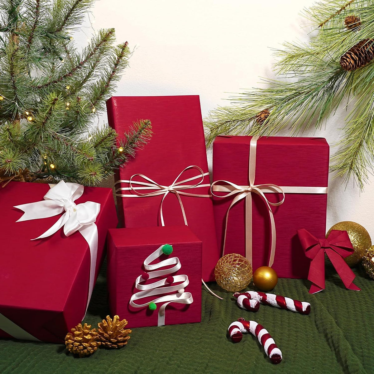 WRAPLA Black Kraft Wrapping Paper Solid Color Matte Textured Paper