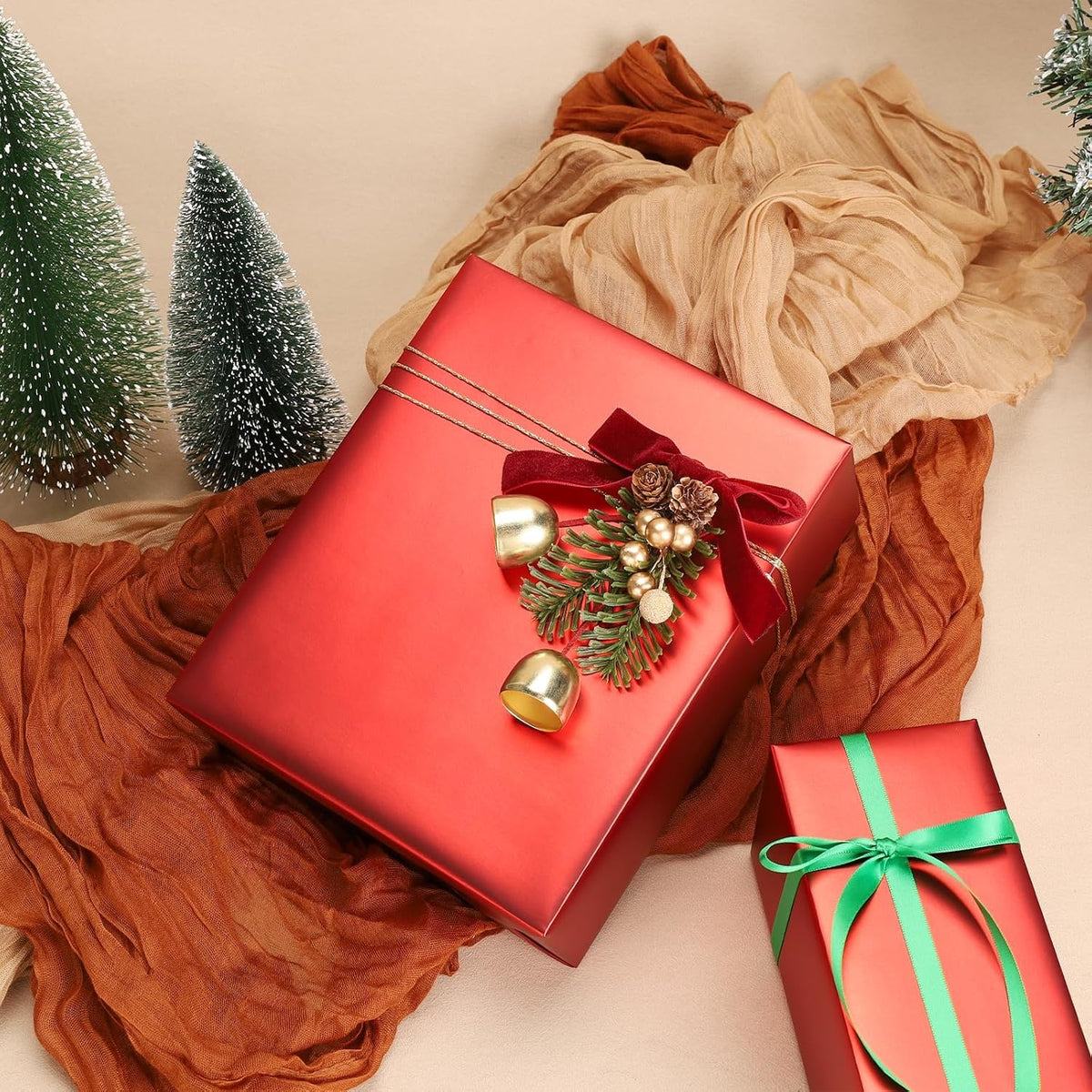 WRAPLA Burgundy Matte Metallic Wrapping Paper, Solid Color Gift Wrap