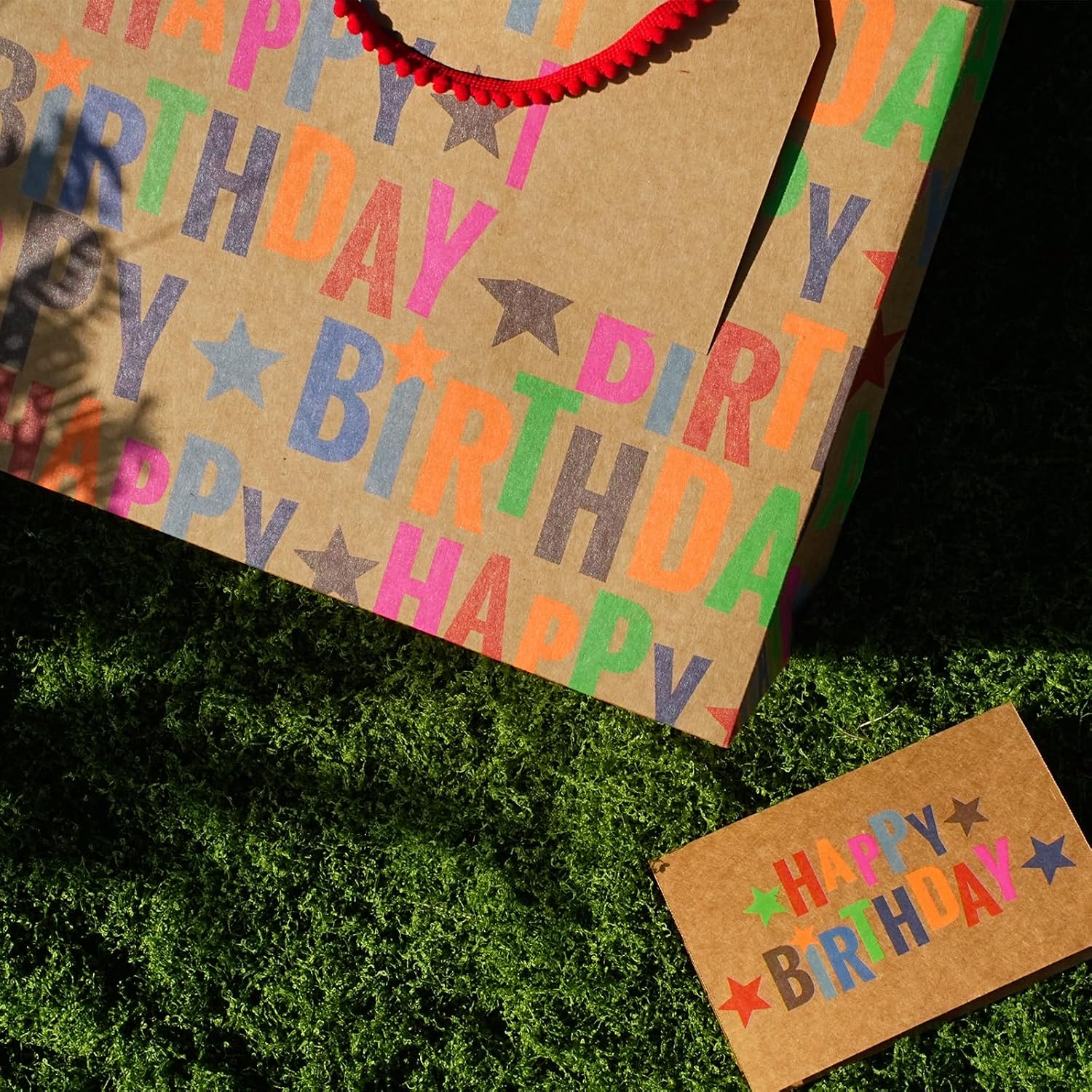 WRAPLA 13" Large Dinosaur Birthday Gift Bag, Blue Holographic Design