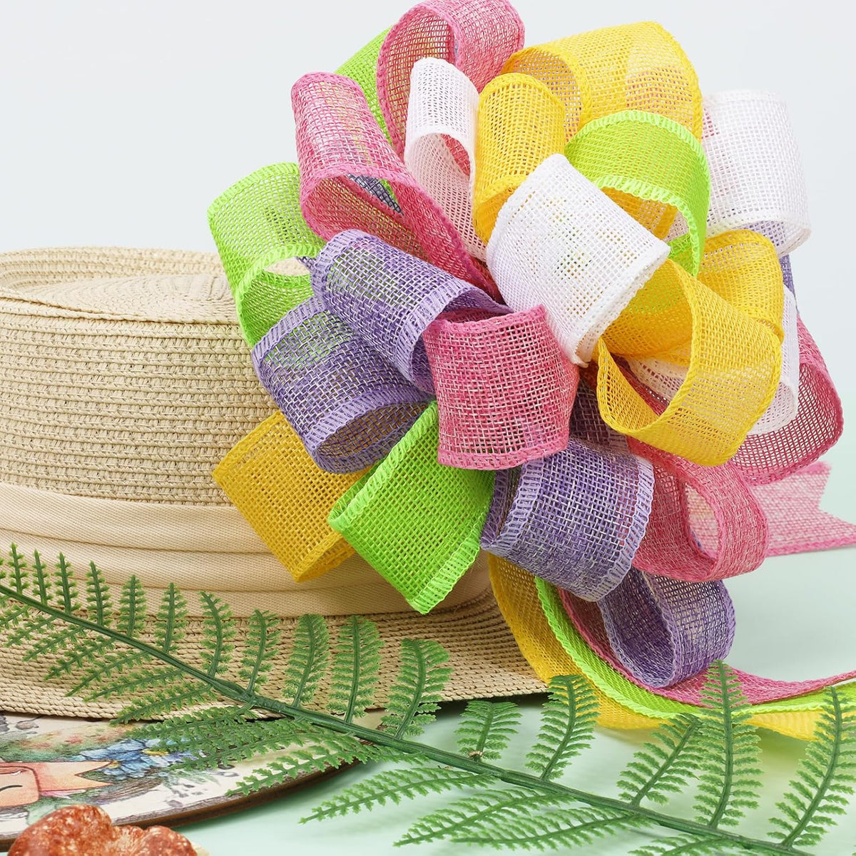 1.5 Inch Natural Burlap Wired Ribbon, Christmas & Gift Wrapping