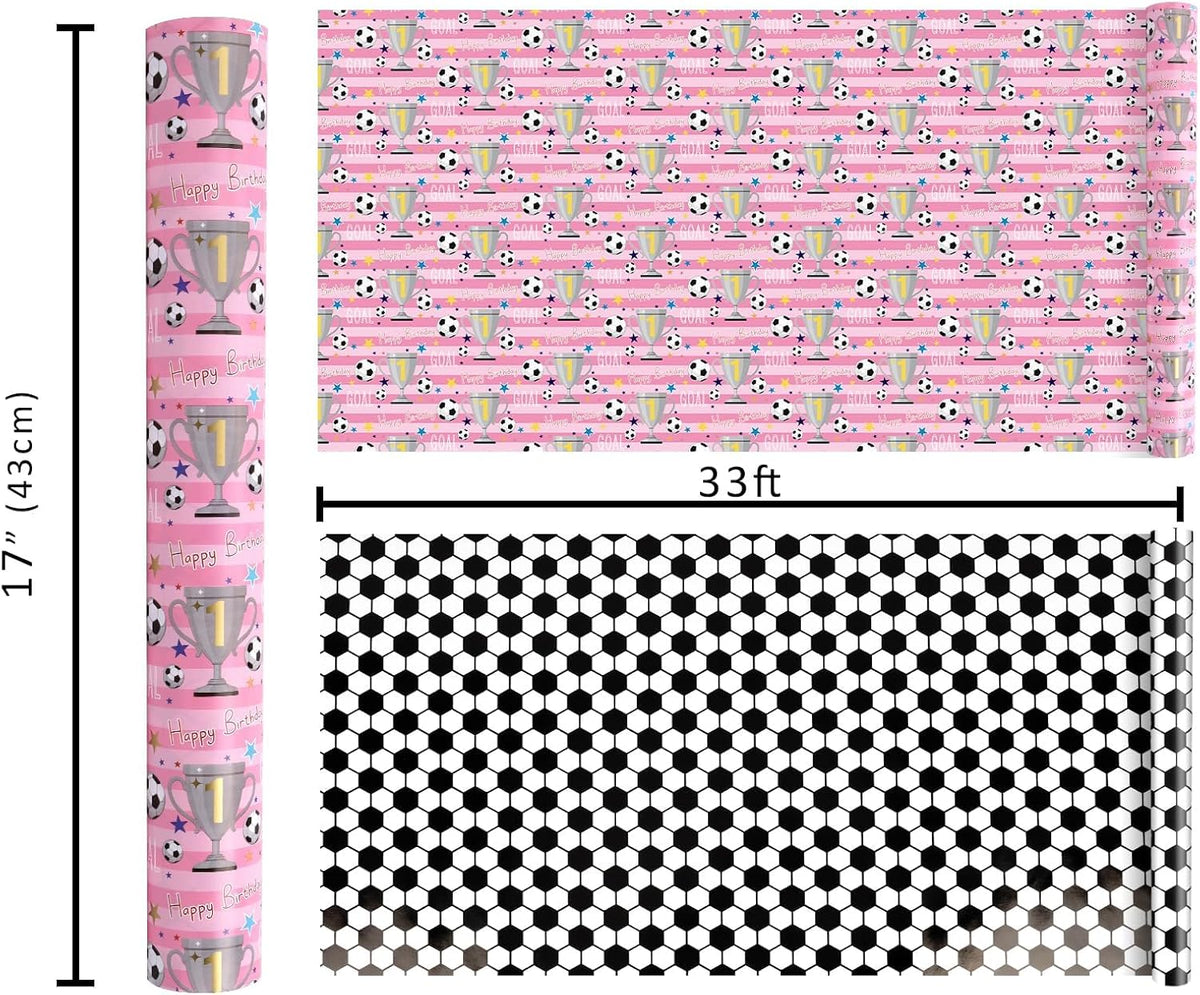 WRAPLA Baseball Kraft Wrapping Paper Baseball Glove and Ball Design