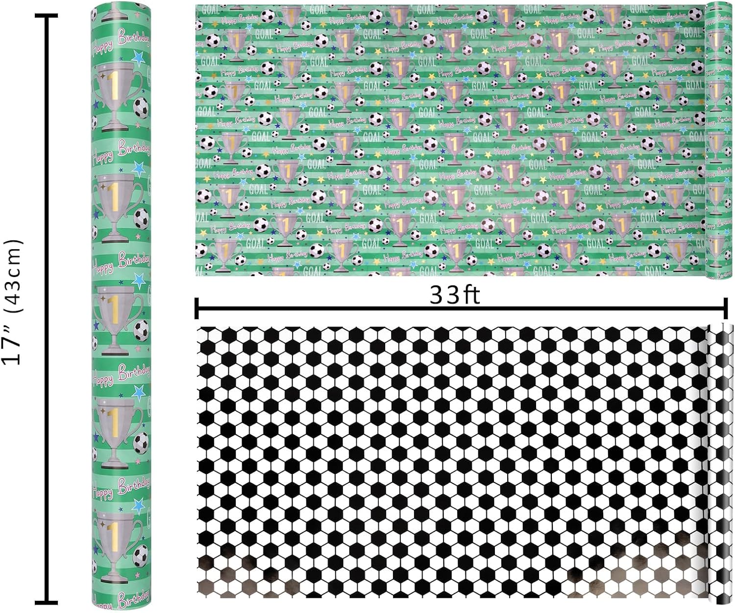 WRAPLA Baseball Kraft Wrapping Paper Baseball Glove and Ball Design