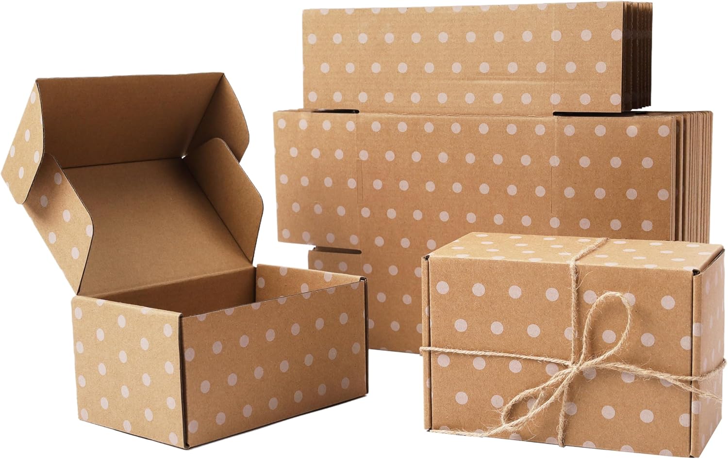 25 Pack Corrugated Cardboard Shipping Boxes 152x100x76mm (6x4x3 Inch) - Kraft Gift Boxes for Mailing, Gift Wrapping & Storage, Mailer Boxes for Business