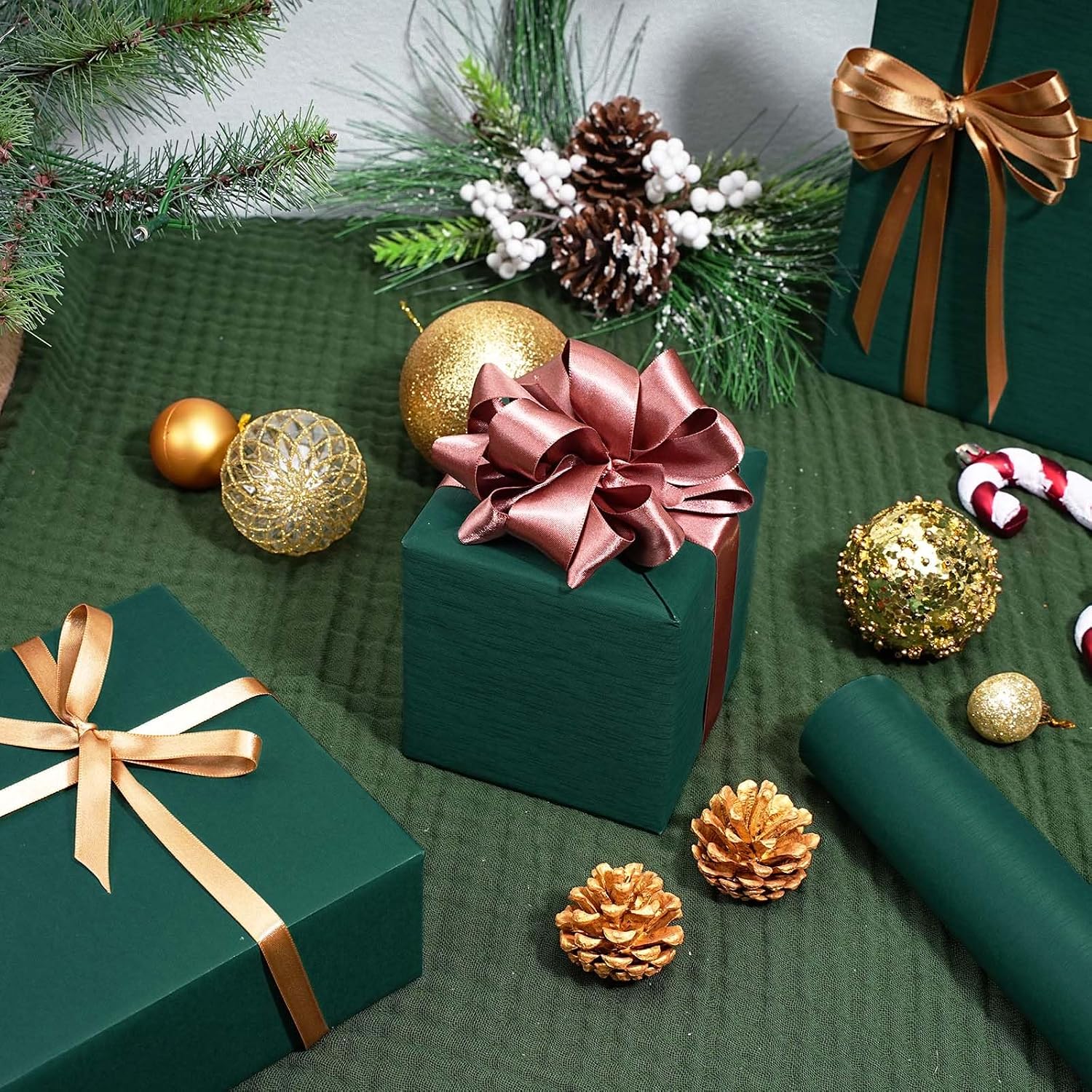 WRAPLA Black Kraft Wrapping Paper Solid Color Matte Textured Paper
