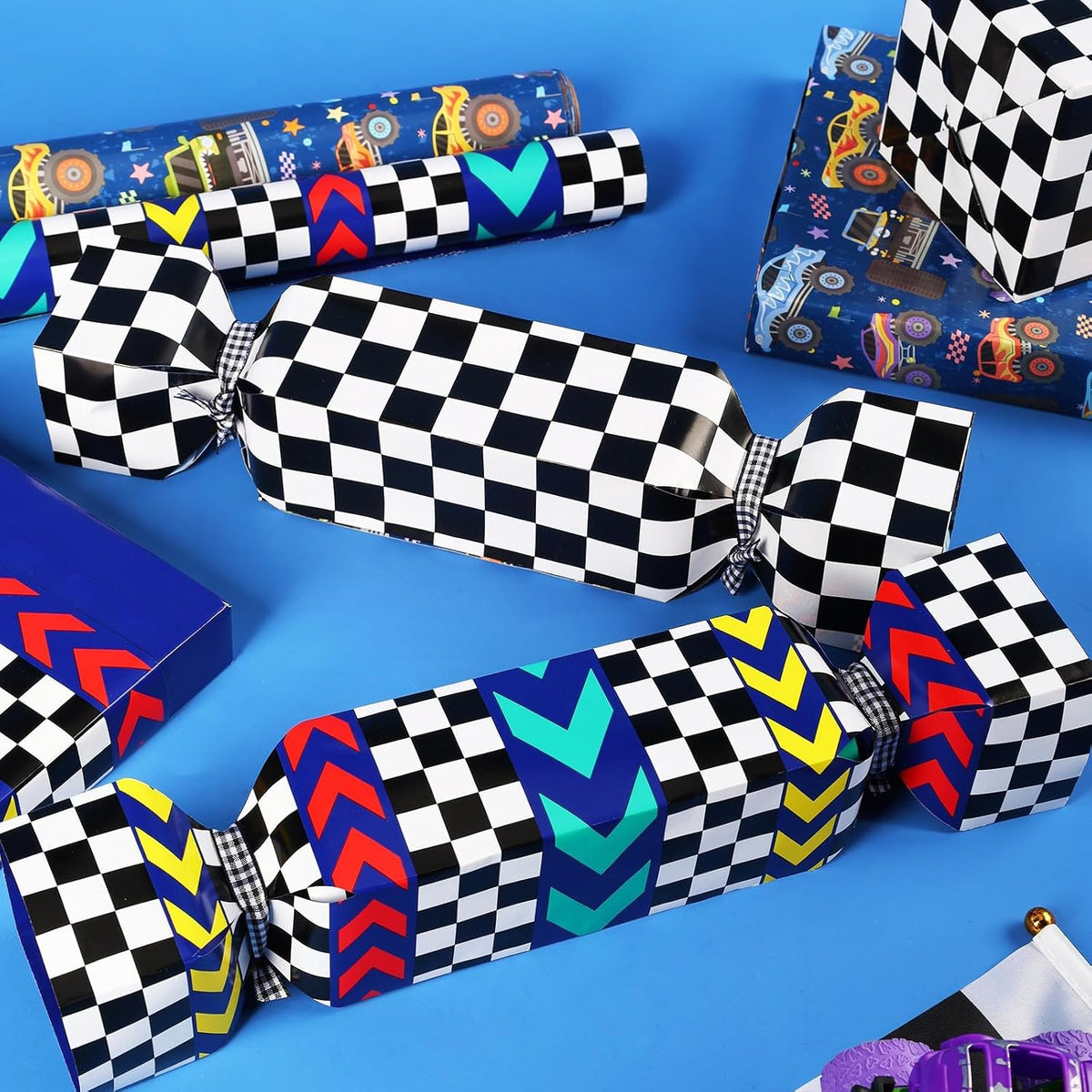 WRAPLA Colorful Wrapping Paper Roll - 17 Inches X 33 Feet (43cm X 10m) - Foil Happy Birthday and Cake Design Gift Wrap Stone Paper for Birthday, Baby Shower, Party, Holiday