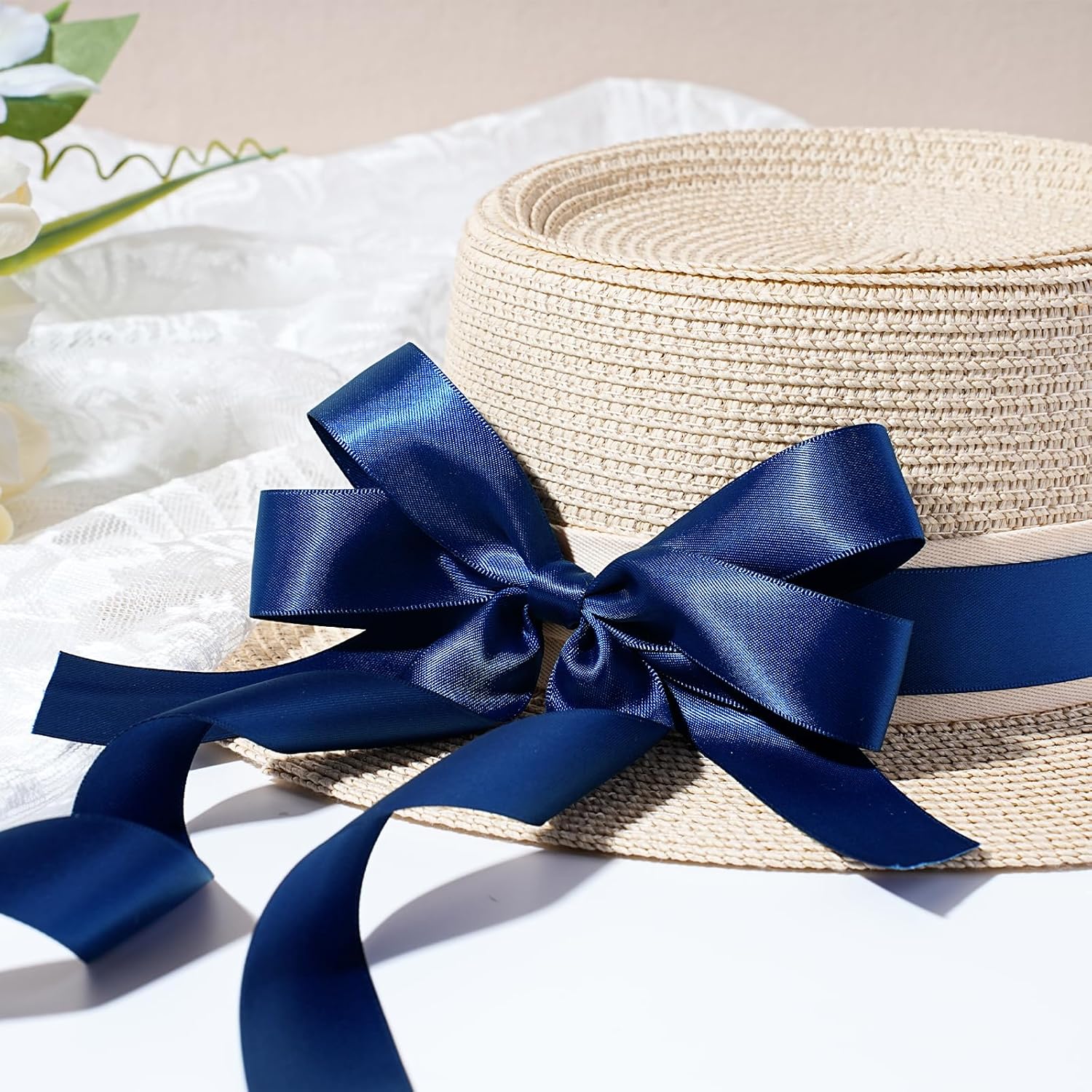 Gold Satin Ribbon 1 Inch x 100 Yards - Double Sided Silk Ribbon for Gift Wrapping Wedding Decoration Bows Bouquet Floral Arrangement Crafts