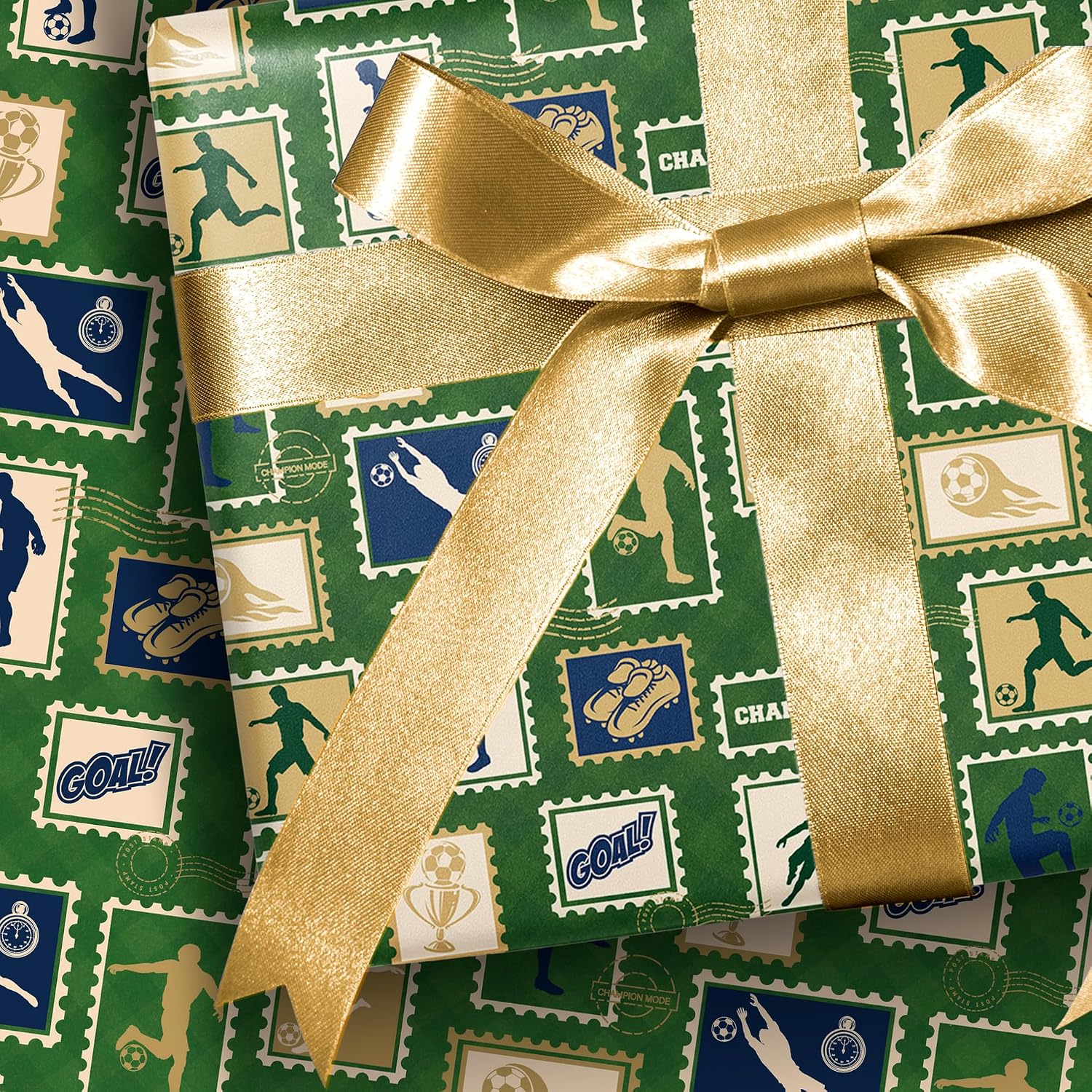 WRAPLA Baseball Kraft Wrapping Paper Baseball Glove and Ball Design