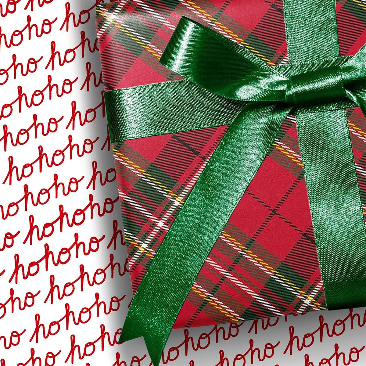 WRAPLA Reversible Christmas Wrapping Paper, Candy Cane Stripes 43cm x 10m