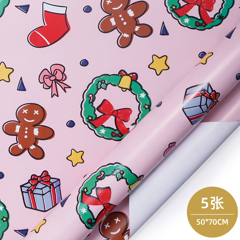 WRAPLA Wrapping Paper Roll - NEW Cute design Wrap Paper Flat Sheet For Wedding, Birthdays, Valentines, Party - 5 Rolls-25 sheets - 70 cm X 50cm Per Sheet