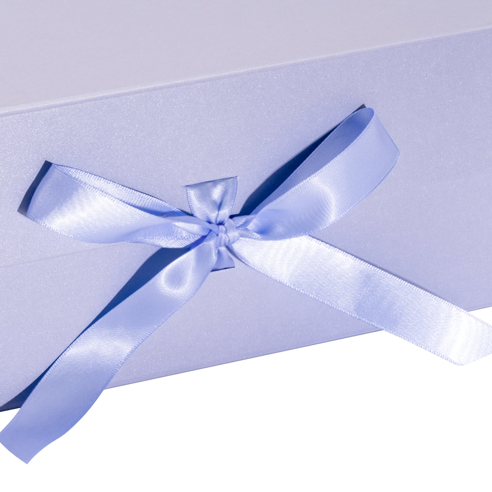 WRAPLA Taro Gift Box with Satin Ribbon, 35X23X10CM Collapsible Gift Box with Magnetic Closure for Party, Wedding, Gift Wrap, Bridesmaid Proposal, Storage