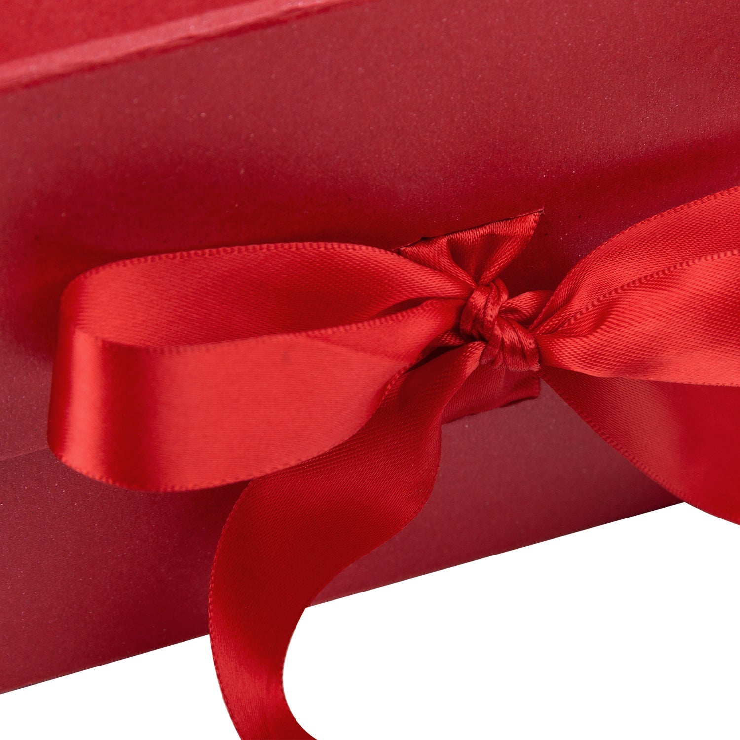 WRAPLA RED Gift Box with Satin Ribbon, 20X20X10CM Collapsible Gift Box with Magnetic Closure for Party, Wedding, Gift Wrap, Bridesmaid Proposal, Storage