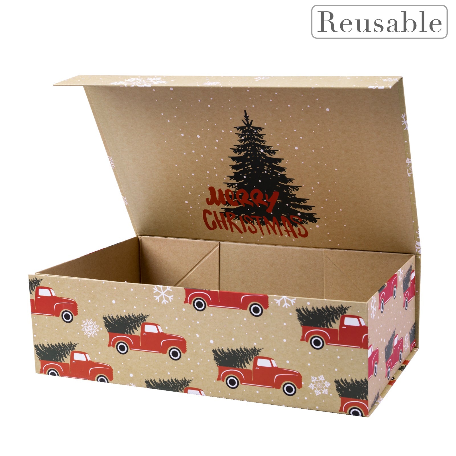 35x23x10cm Collapsible Gift Box Magnetic Closure Tree Farm Car Wedding Party Christmas Wrapping