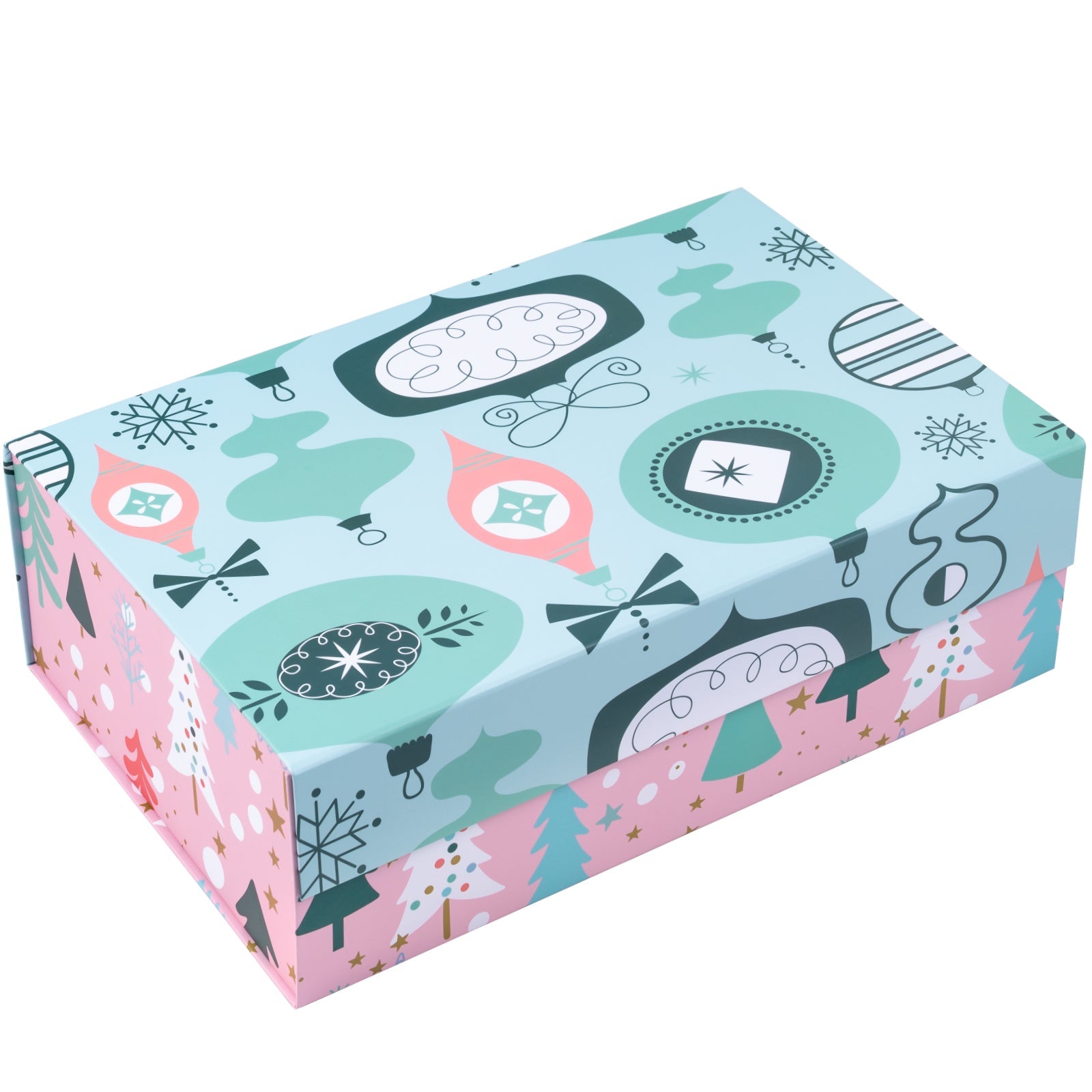 35x23x10cm Collapsible Gift Box Magnetic Closure Pink & Blue Wedding Party Christmas Wrapping