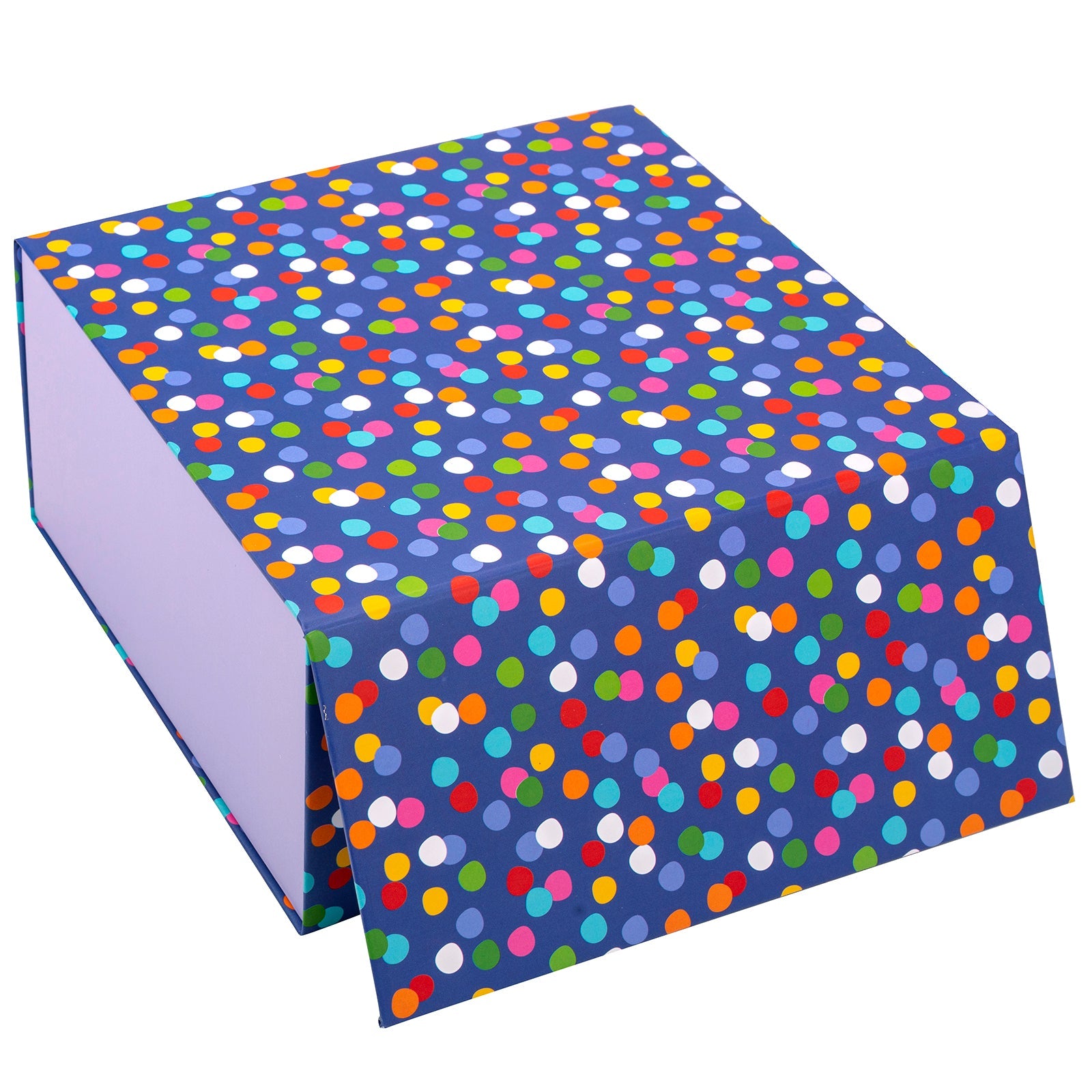 20x20x10cm Collapsible Gift Box Magnetic Closure Multicolor Dots Party