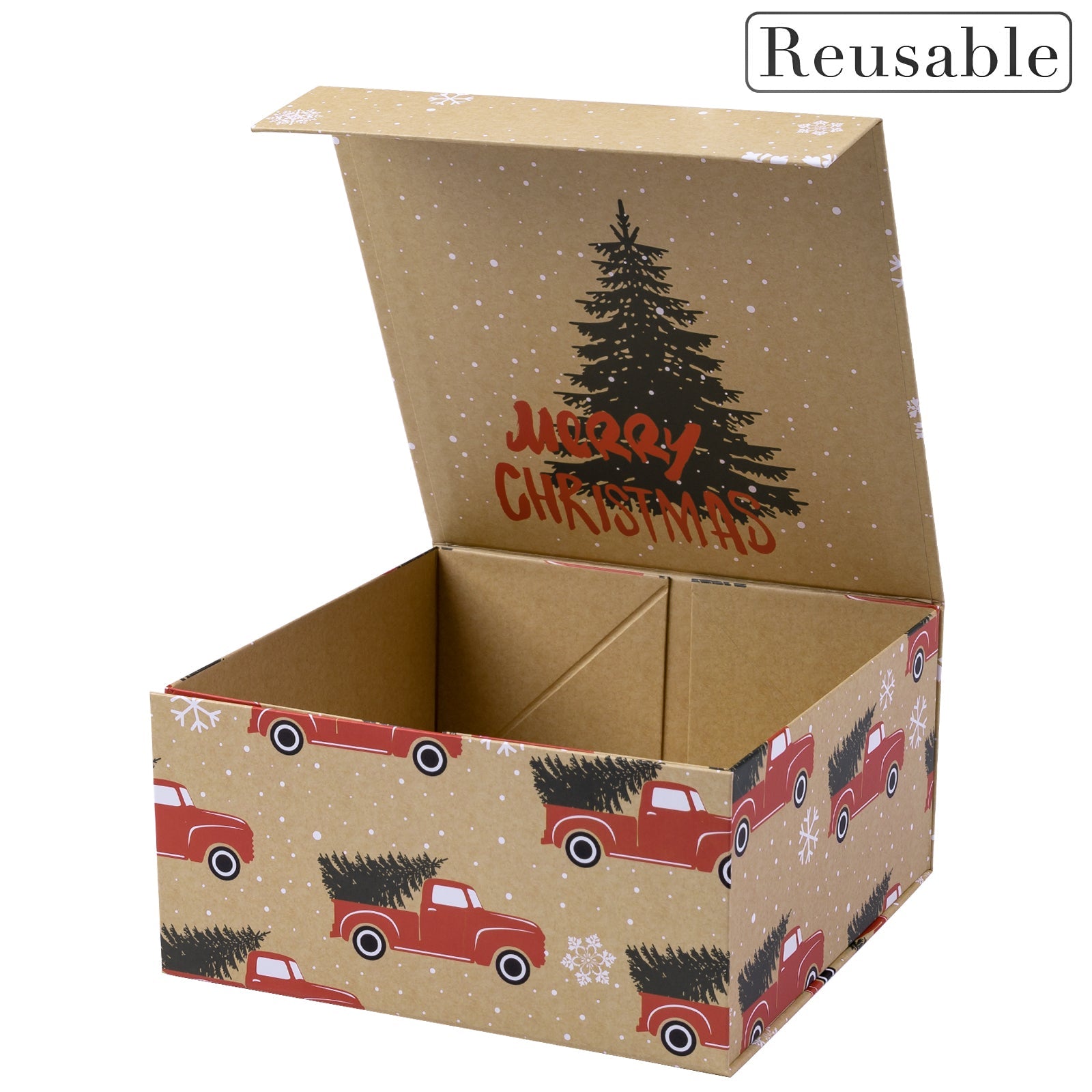 20x20x10cm Collapsible Gift Box Magnetic Closure Tree Farm Car Wedding Party Wrapping