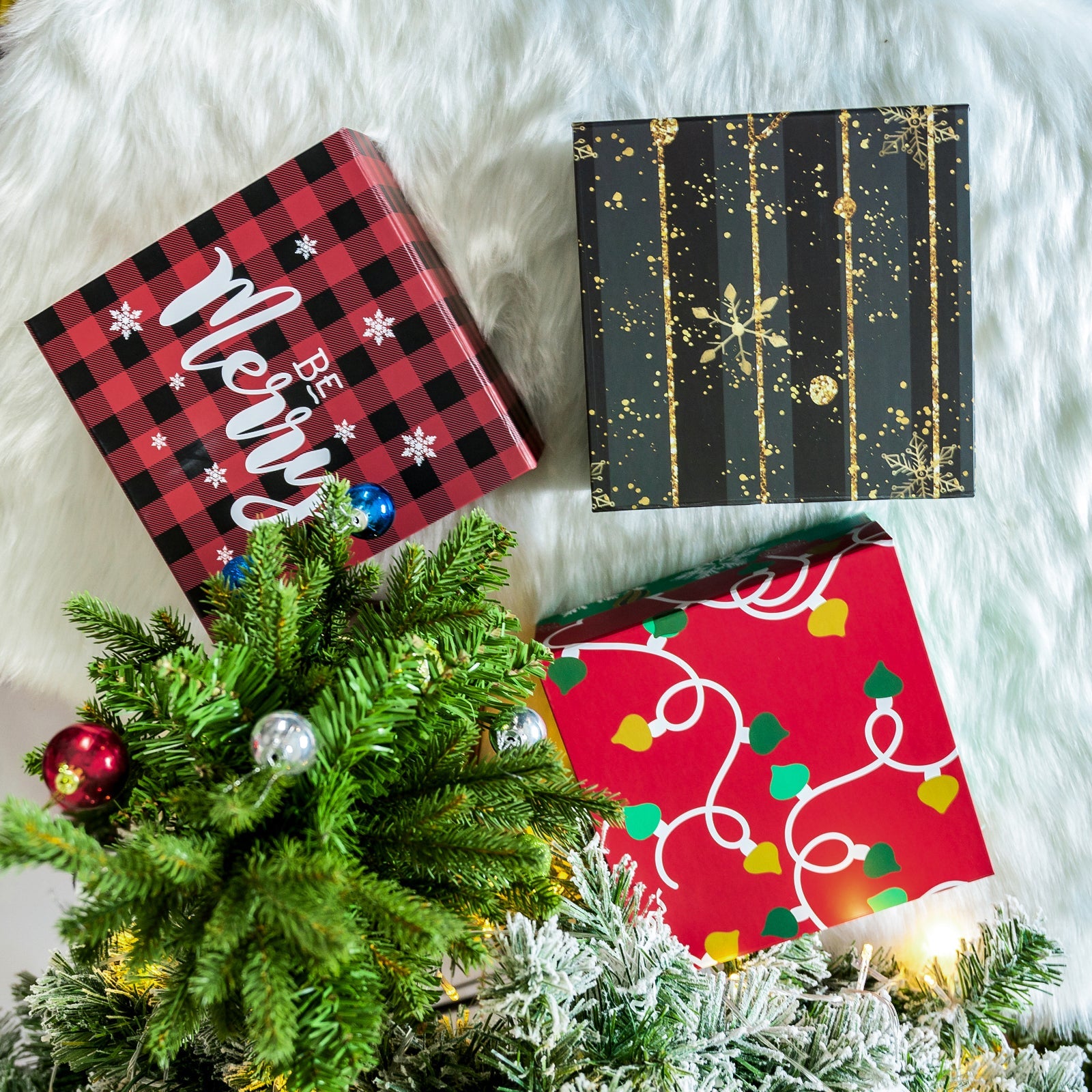 20x20x10cm Collapsible Gift Box Magnetic Closure Christmas Ornament Wedding Party Wrapping