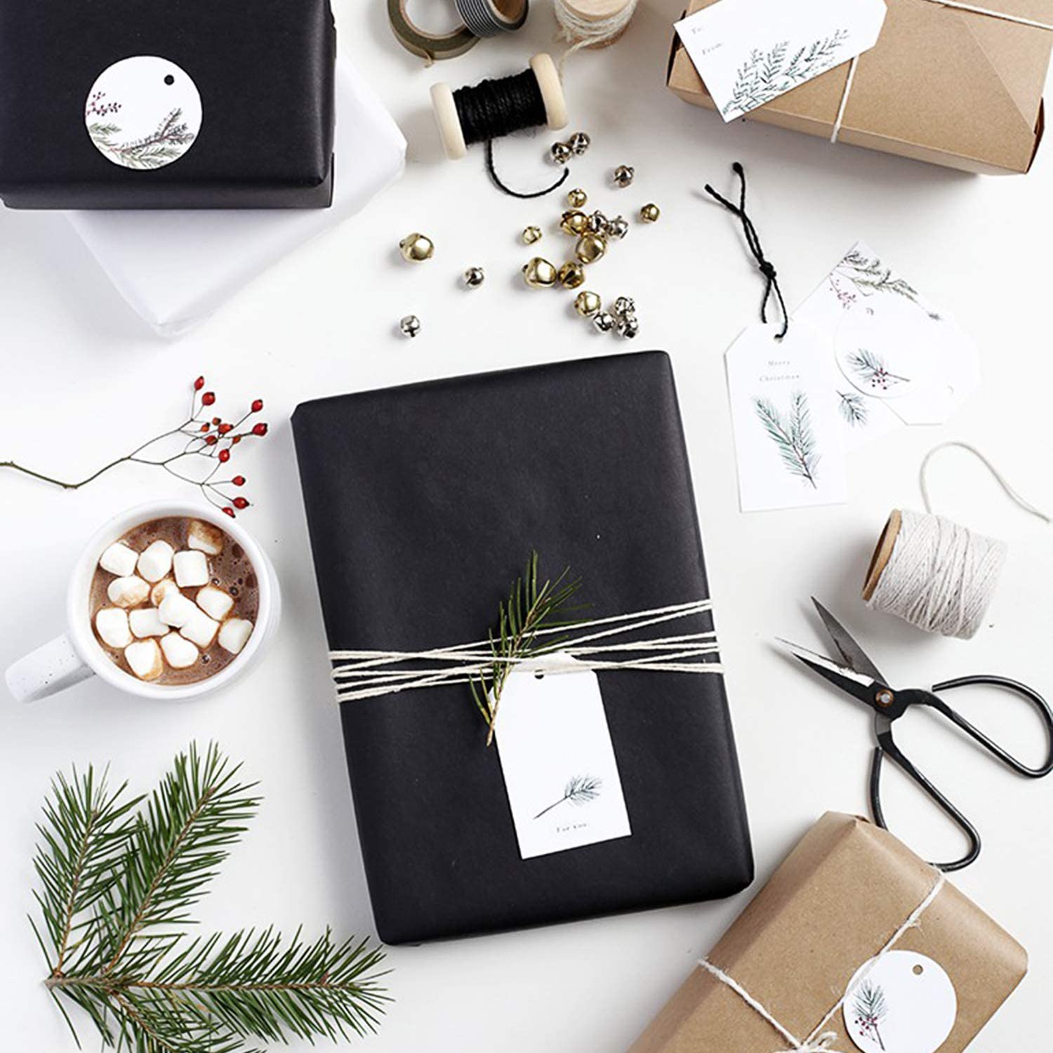 WRAPLA Black Kraft Paper Roll - 45CM x 30M - Natural Recyclable Paper Crafts, Art, Small Wrapping, Packing, Postal, Shipping, Dunnage & Parcel