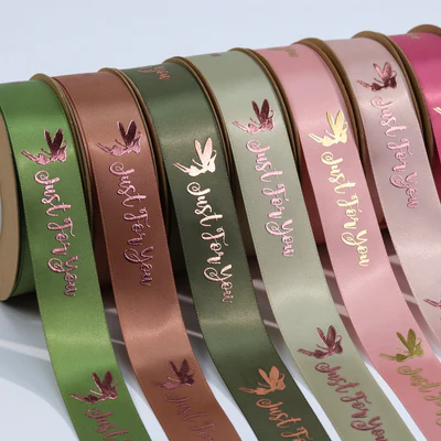 Custom Printed Flat Ribbon Personalized Logo Polyester Ribbon Wedding Birthday Satin Ribbons 100 yard/lot